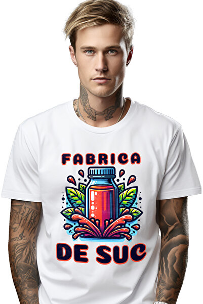 StoryGift Romania Tricou Barbati Fabrica De Suc Natural Fructe Sanatate Cu Im...