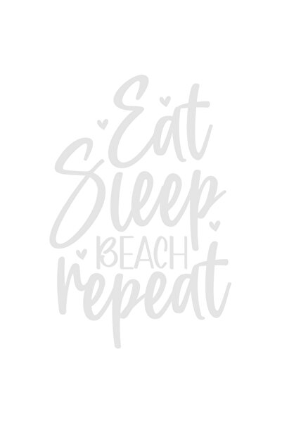 StoryGift Romania Sticker Exterior cu inimioare si mesajul "Eat sleep, beach, repeat" - mananca somn plaja r