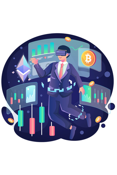 StoryGift Romania Sticker Eticheta 40CM Cu Bitcoin, Moneda, Crypto, VR, Investiti, Grafice, cu Margini Albe, PV