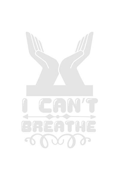 StoryGift Romania Sticker Exterior cu textul in engleza "I can't breathe" - nu pot respira , Vinyl Alb, 90 c