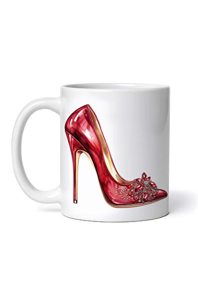 OEM Cană albă personalizată, pantofi cu toc Emma de Crăciun, INOVATIX®. 330ml