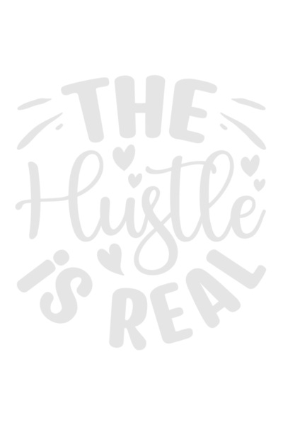 StoryGift Romania Sticker Exterior cu inimioare si textul "The hustle is real" - munca e reala obiective , V