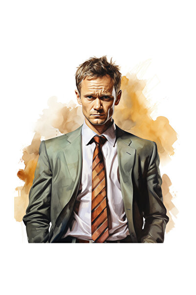 StoryGift Romania Sticker Eticheta 50CM Cu Barney Stinson, Costum, Personaj, Serial TV, Cravata, Iubitori De Com