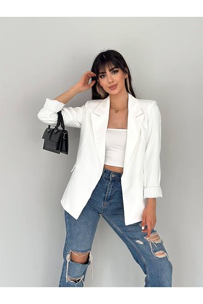 STMT BUTİK Lined Double Breasted Women's Jacket – Striped Blazer Model