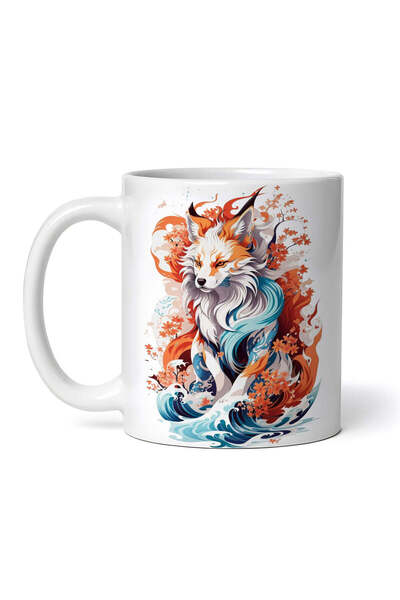 OEM Εξατομικευμένη λευκή κούπα, Fox in the waves, INOVATIX®. 330ml