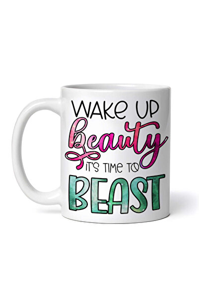 OEM Εξατομικευμένη λευκή κούπα, Wake up beauty, INOVATIX®. 330 ml