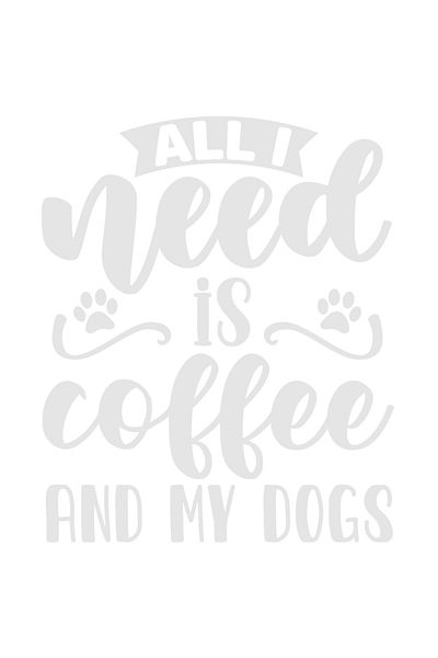 StoryGift Romania Sticker Adeziv 90CM Exterior cu labute si mesajul "Am nevoie doar de cafea si de cainii mei" ,