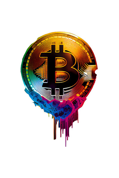 StoryGift Romania Sticker Autocolant 70CM Cu Bitcoin, Moneda, Crypto, Abstrac...