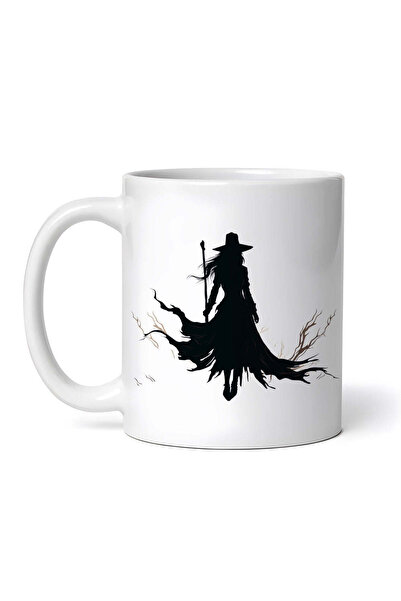 OEM Εξατομικευμένη λευκή κούπα, Αιωρούμενη Μάγισσα, INOVATIX®. 330ml