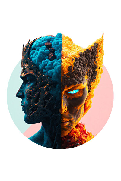 StoryGift Romania Sticker Eticheta 40CM Cu Barbati, Dualitate, Elemente Ale N...