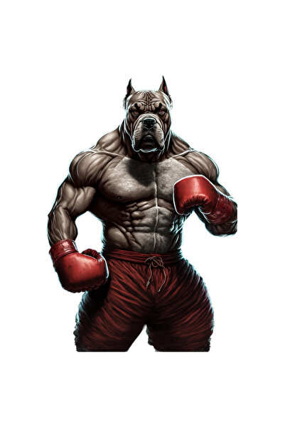 StoryGift Romania Sticker Eticheta 40CM Cu Catel, Box, Luptator, Iubitori De Sport, Bulldog, cu Margini Albe, P