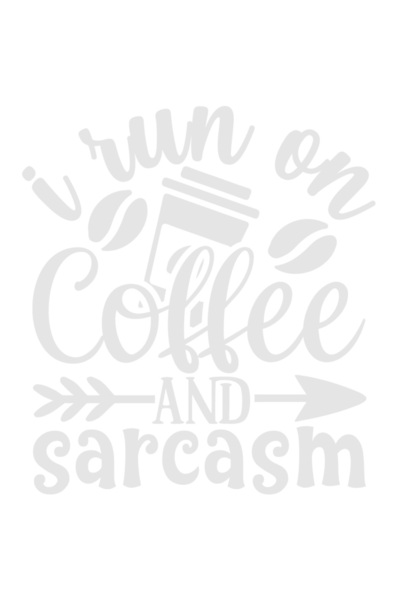 StoryGift Romania Sticker Exterior cu mesajul "Functionez cu sarcasm si cafea...