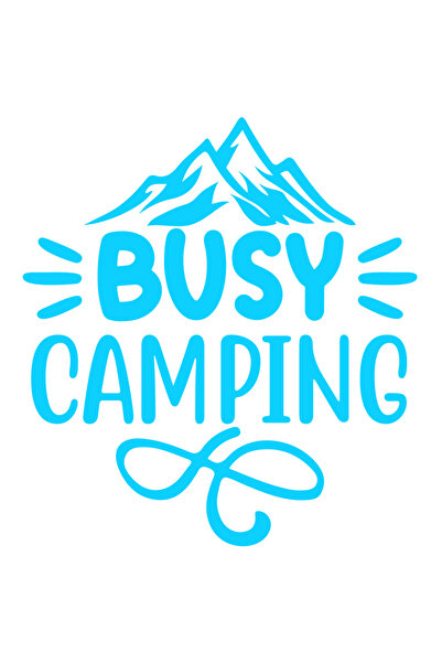 StoryGift Romania Sticker Autocolant 30CM Exterior cu munti pentru iubitorii de camping cu textul "Busy camping"