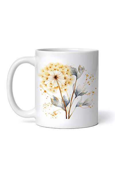 OEM Εξατομικευμένη λευκή κούπα, Αποξηραμένη Πικραλίδα, INOVATIX®. 330ml