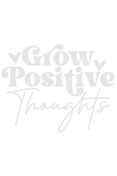 StoryGift Romania Sticker Eticheta 40CM Exterior cu inimioare si textul "Grow positive thoughts" - dezvolta gand