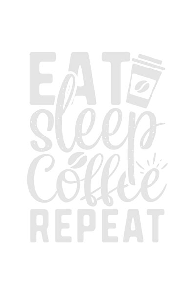 StoryGift Romania Sticker Autocolant 30CM Exterior cu textul "Eat sleep, coffee, repeat" - mananca somn cafea re