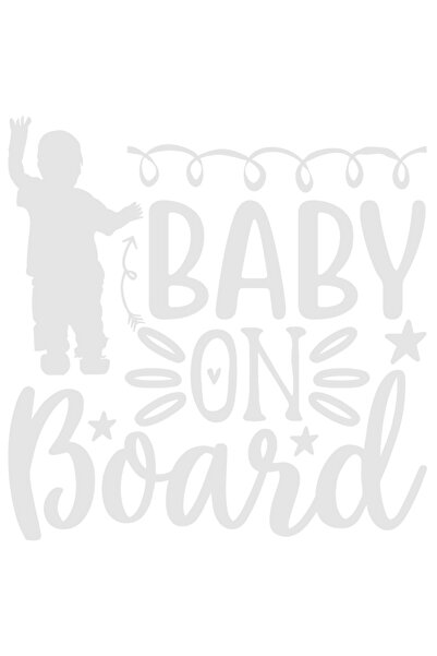 StoryGift Romania Sticker Eticheta 40CM Exterior cu o figura de bebelus si textul "Baby on board" - bebelus la b