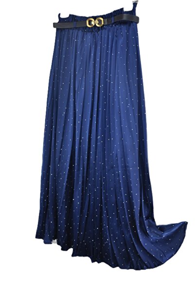 elma abone АТЛАСНА ПЛІСИРОВАНА СПІДНИЦЯ З КАМІННЯМ