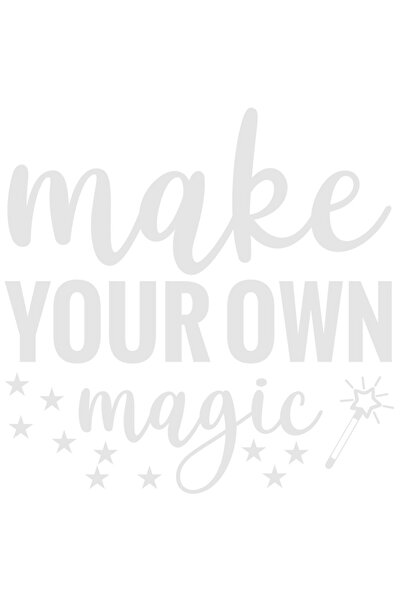 StoryGift Romania Sticker Adeziv 90CM Exterior cu stelute si bagheta cu mesajul "Make your own magic" - creeaza-