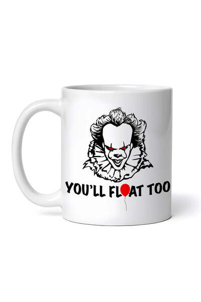 OEM Cană albă personalizată, Pennywise Evil You'll Float Too, INOVATIX®. 330 ml