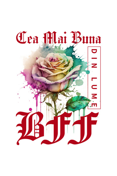 StoryGift Romania Sticker Autocolant 70CM Cu Textul Cea Mai Buna BFF, Din Lum...