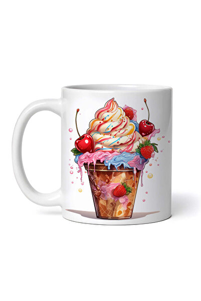 OEM Personalized white mug, Rainbow ice cream, INOVATIX®. 330ml