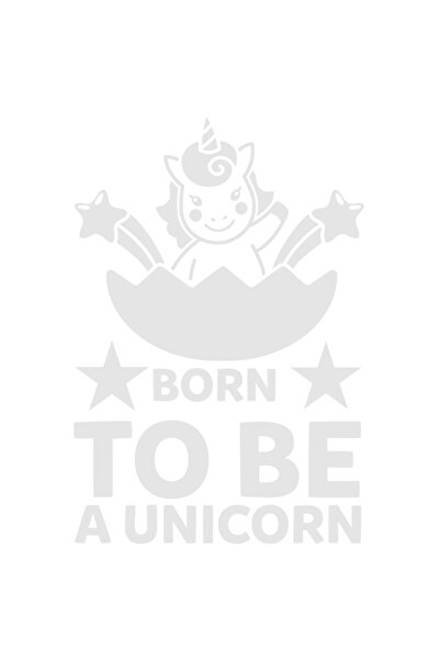 StoryGift Romania Sticker Autocolant 70CM Exterior cu o figura de unicorn si textul "Born to be an unicorn" - na