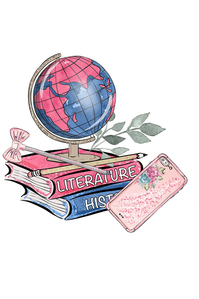 StoryGift Romania Sticker Autocolant 70CM Cu Carti de Literatura si Glob Pama...