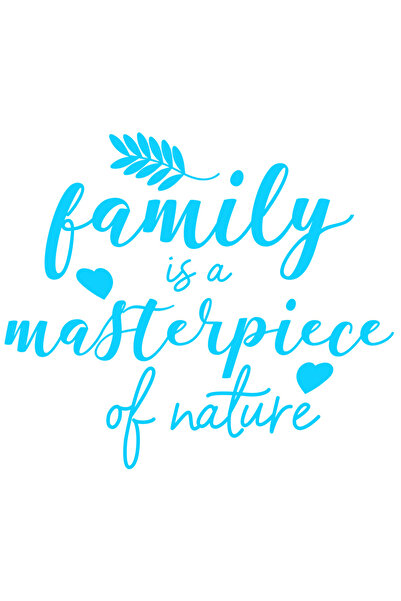 StoryGift Romania Sticker Autocolant 30CM Exterior cu inimioare si cu mesajul "Family is a masterpiece of nature