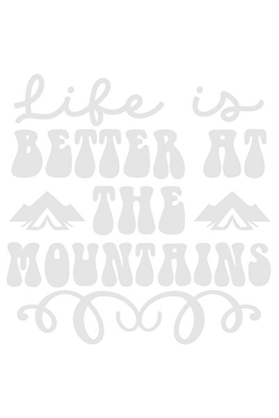 StoryGift Romania Sticker Exterior pentru pasionatii de aventuri si textul "Viata e mai buna in munti" , Vin