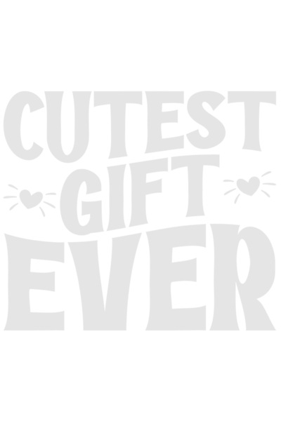 StoryGift Romania Sticker Autocolant 30CM Exterior cu inimioare si textul in engleza "Cutest gift ever" - cel ma