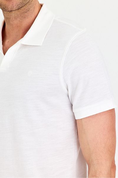 ENQUE Ανδρικό μπλουζάκι Basic Polo Collar από απλό βαμβακερό μπλουζάκι με λεπτή εφαρμογή