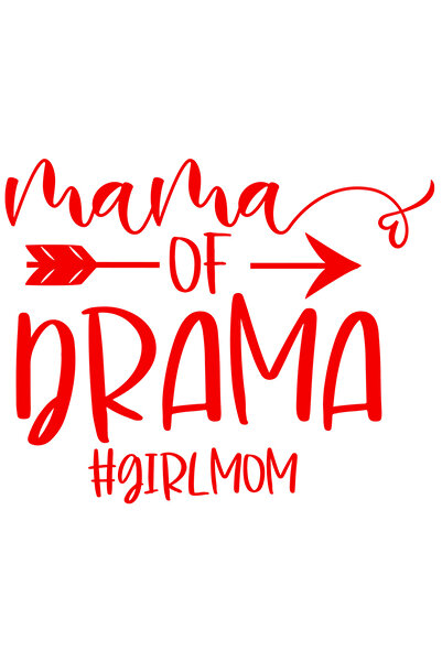 StoryGift Romania Sticker Autocolant 30CM Exterior cu sageata si mesajul "mama of drama #girlmom" - mama dramei