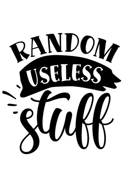 StoryGift Romania Sticker Autocolant 70CM Exterior cu textul in engleza "Random useless stuff" - lucruri aleator