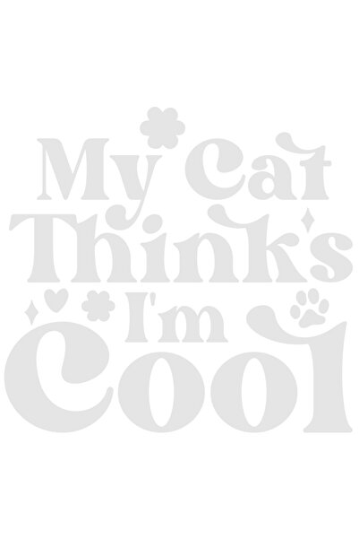 StoryGift Romania Sticker Exterior cu floricele si mesajul "My cat thinks I'm...