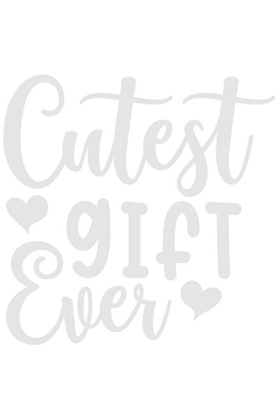 StoryGift Romania Sticker Exterior cu inimioare si textul in engleza "Cutest gift ever" - cel mai dragut cad