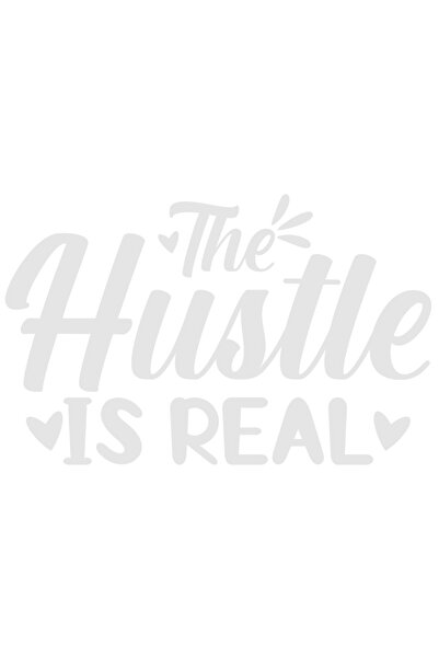 StoryGift Romania Sticker Exterior cu inimioare si textul "The hustle is real" - munca este reala efort obie