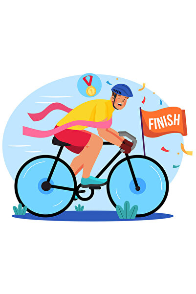 StoryGift Romania Sticker Adeziv 90CM Cu Biciclist, Cursa, Ciclism, Panglica,...