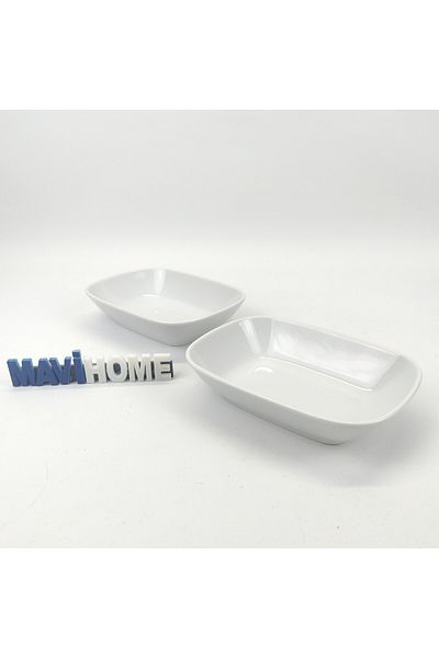 MAViHOME Hotel Type 17 X 12 White Breakfast Plate 2 Li