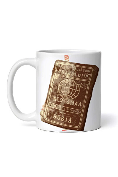 OEM Cană albă personalizată, Vintage Passport, INOVATIX®. 330ml