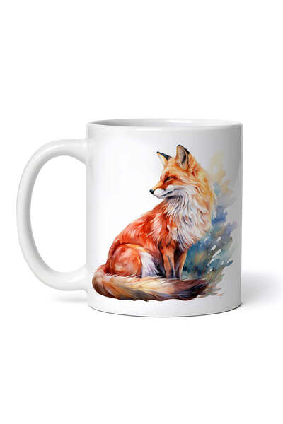 OEM Cană albă personalizată, vulpe colorată, INOVATIX®. 330ml