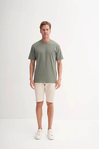 Cazador Crew Neck Light Khaki Men's T-Shirt 4121