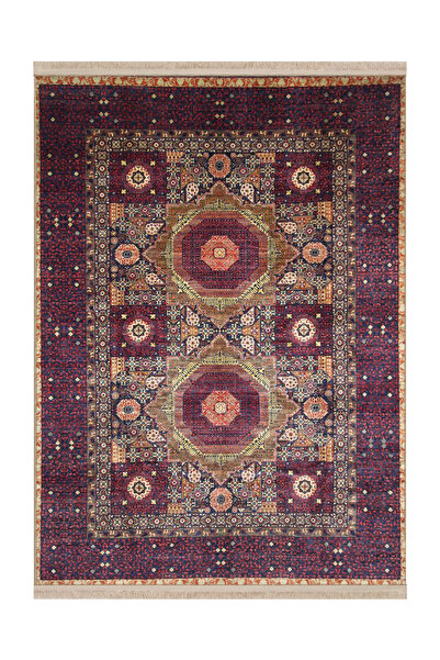 Rugs Modern Halı Memlük Koleksiyonu Mor Tonlarda Etnik Geleneksel Desenli Dok...