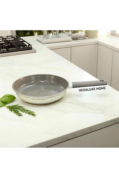 FMS Swiss Crystal Ceramic 3-Piece Cast Pan Cream (Induction Compatible)
