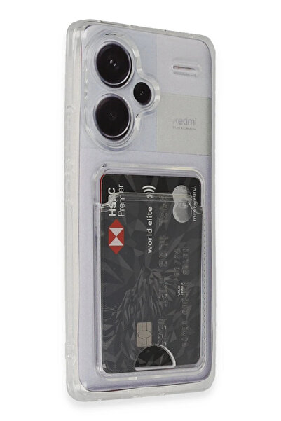 cepmoda Xiaomi REDMİ NOTE 13 PRO PLUS (5G) - Şeffaf Kartlık Bölmeli Silikon Y...