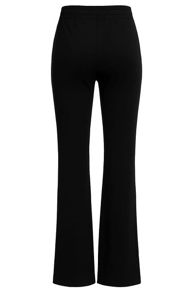 FLAST Women's Black High Waist Front Seam Striped Front Slit Loose Wide Leg Elastic Waist Palazzo Pants Tracksuit