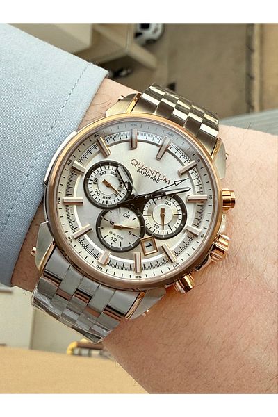 Quantum Steel Case Functional Men's Wristwatch