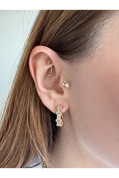 Gilia Jewelry Renkli Taşlı Serenay Leyla Küpesi