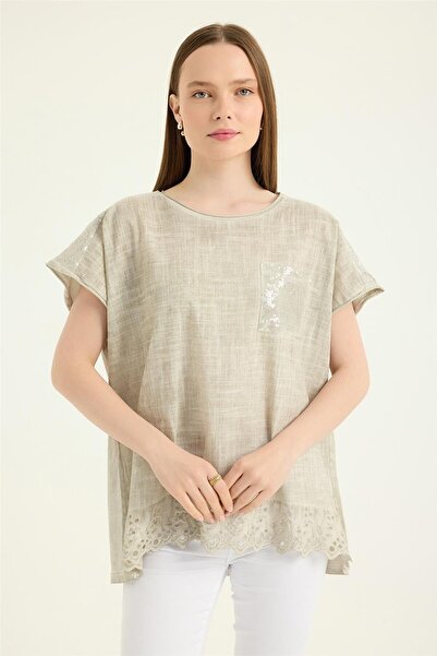 HomeStore Scalloped Washed Blouse