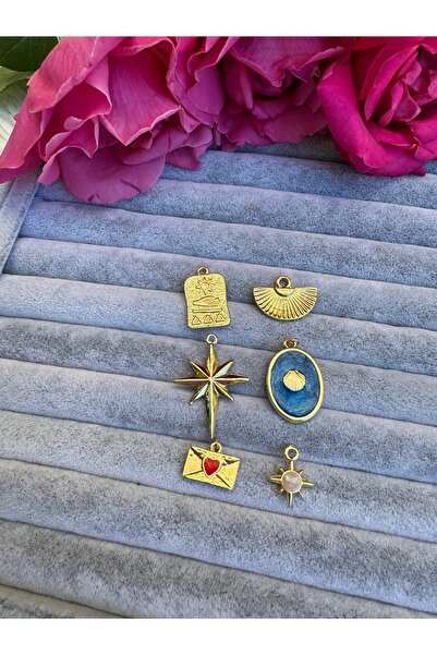 Gleemy accesories Altın kaplama 6'lı kolye ucu